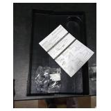 SPACELEAD Bedside Shelf for Bed College Dorm Room Clip On Nightstand with Cup Holder & Cord Holder -Tray Table Caddy for Students Bunk Bed Shelf for Organizer Top for Bedroom (Black Plastic)