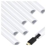 ZhiYo 136in Corner Cable Concealer, Corner Cord Hider for One Cord, Wire Covers for Cords, Paintable Cord Cover, Cable Management Channel, Raceway for Wall, Floor Baseboard, Ceiling - 8 x L17in