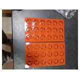 iefoah 2pcs Silicone Mold for Mini Donut, 18 Cavities Donut Molds Home Reusable Donut Baking Pan Tray, Red, LK-18CA-DONUT