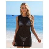 FAIRY SEASON Swimsuit Coverup for Women Knit Crochet Hollow Out Backless Beach Dress 2025 Bikini Cover Up Sleeveless Dresses Medium