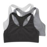 Hanes Racerback Bralette Pack, Stretch Cotton Knit Low-Impact Bra, Moisture-Wicking Cotton T-Back Bra Top, 3-Pack S