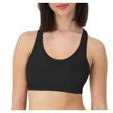 Hanes Racerback Bralette Pack, Stretch Cotton Knit Low-Impact Bra, Moisture-Wicking Cotton T-Back Bra Top, 3-Pack S