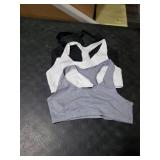 Hanes Racerback Bralette Pack, Stretch Cotton Knit Low-Impact Bra, Moisture-Wicking Cotton T-Back Bra Top, 3-Pack S