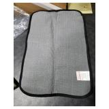 OLANLY Dog Door Mat for Muddy Paws 24x16, Absorbs Moisture and Dirt, Absorbent Non-Slip Washable Doormat, Quick Dry Chenille Mud Mat for Dogs, Entry Indoor Entryway Carpet for Inside Floor, Black