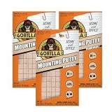 Gorilla Removable Mounting Putty  84 Pre-cut Squares  Off White (Pack of 3)