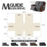 KinCam Waterproof Loveseat Recliner Cover, Non-Slip Reclining Couch Covers for 2 Seat, Recliner Sofa Cover Furniture Protector with Elastic Straps for Kids, Pets, Charcoal Gray