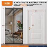 Magnetic Screen Door,Self Sealing Magnets, Easy Install Screen Doors with Magnets,Pet & Kid Friendly- Fits Doors up to 36 x 78 Inches