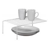 Kitchen Details Free Standing Helper Cabinet and Countertop Shelf Organizer | Good for Dishes | Mugs | Glasses | Bowls | Large | White
