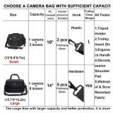 CADeN Camera Bag Case Shoulder Messenger Bag with Tripod Holder Compatible for Nikon, Canon, Sony, DSLR SLR Mirrorless Cameras Waterproof (Black, Small)