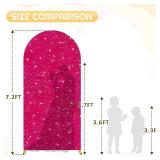 FUHSY Wedding Arch Cover 7.2 FT Sequin Arch Stand Covers Hot Pink Arch Backdrop Cover Spandex Fit Arches Covers Fabric for Arches Stands Fuchsia Party Backdrop Cover for Baby Shower Birthday Decor