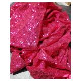 FUHSY Wedding Arch Cover 7.2 FT Sequin Arch Stand Covers Hot Pink Arch Backdrop Cover Spandex Fit Arches Covers Fabric for Arches Stands Fuchsia Party Backdrop Cover for Baby Shower Birthday Decor