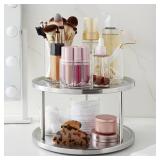 Juvale 2-Tier Lazy Susan Spice Rack Organizer for Cabinet - 10.5 in, Stainless Steel - Kitchen Countertop Organizer & Spice Carousel for Pantry Organization