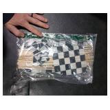 LUSEOAN 20 Pack Checkered Black and White Racing Mini Stick Flags Small Miniature Handheld Race Car Flag Decorations,5x8 Inch