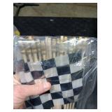 LUSEOAN 20 Pack Checkered Black and White Racing Mini Stick Flags Small Miniature Handheld Race Car Flag Decorations,5x8 Inch
