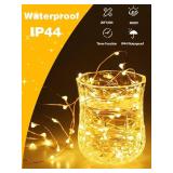 4 Pack 240 LED Christmas Fairy Lights Battery Operated with Timer, 80FT Waterproof Twinkle Lights Indoor Outdoor, String Lights Battery Powered for Bedroom, Centerpiece, Chistmas Decor (Warm White)