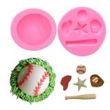 Softball Fondant Chocolate Silicone Molds, Baseball Bat Glove Hat Cake Mold for Cupcake Toppers Cake Decorations Polymer Clay Sports Candy Molds for Softball Themed Parties Ball Game Celebrations
