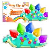 Christmas Stocking Stuffer Gift for Toddler Grandkid Boys Dinosaur Color Sorting Sensory Toy Fine Motor Roadtrip Travel Essential Autism Dementia Fidget Preschool Classroom Activities for Kid Aged 3-5