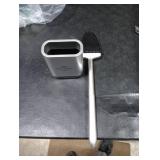 Sellemer Toilet Brush and Holder Set - Flexible Toilet Bowl Brush Head with Silicone Bristles, Compact Size for Storage and Organization, Ventilation Slots Base (1 Pack, Silver)