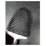 Sellemer Toilet Brush and Holder Set - Flexible Toilet Bowl Brush Head with Silicone Bristles, Compact Size for Storage and Organization, Ventilation Slots Base (1 Pack, Silver)