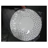 White with Silver Dots Round Paper Placemats