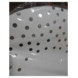 White with Silver Dots Round Paper Placemats