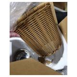 Yosoan Set of 2 Rattan Boho Wrapped Wall Sconce Light, Indoor Hardwired Gold Hand-Woven Farmhouse Vintage Wall Lamps, Brass Handmade Shade Wall Mount Fixture for Reading Bedside Bedroom(Antique) only 