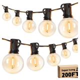 Brightever 200FT Outdoor String Lights Dimmable LED Outside Patio Lights with 100+4 Shatterproof G40 Globe Edison Bulbs, Connectable Commercial String Hanging Lights for Backyard Party Porch Garden