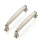 Ravinte 3 Pack Solid 3-3/4 Inch Cabinet Handles - Brushed Nickel Pulls for Kitchen Cabinets, Drawers, Cupboards - Satin Nickel Hardware