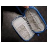 FYY Electronic Organizer, Travel Organizer Bag Pouch, Electronic Accessories Carry Case, Portable Waterproof Double Layers All-in-One Storage Bag for Cable, Cord, Charger, Phone, Earphone, Cyan