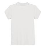 IZOD Girls School Uniform Short Sleeve Interlock Polo, White, 8-10 Plus