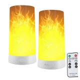Artermy LED Flame Effect Light, Light Bulb,USB Rechargeable led Flame Light with Remote & Timer,Realistic Dancing LED Flickering Wick, Magnetic Flameless Table Lamp for Thanksgiving Christmas *only 1