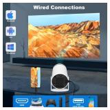 Mini Portable Projector, Support 4K 1080P with Dual-Band WIFI6 5G Wireless 5.0 Bluetooth Android 11,160 ANSI,180° Rotatable, Auto Keystone Correction, 35-130 Screen Video Projector