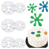 Boao 6 Pieces Paint Cookie Mold Splatter Chocolate Molds Fondant Mold for Cake Baking Cake Cupcake Topper Decoration Sugar Cookie Supplies Mini Polymer Clay Crafting Projects Kitchen DIY Baking Tools