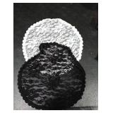 Giantree 2 Pcs Head Coverings for Women, Short Lace Veil, Catholic Church Head Covering Embroidery for Church Veil Headpiece Circle Round Floral Lace Mantilla Black White(Five Petals Flower)