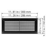 ECOPRO VENT / 10 x 3 Inch Inside Measurement/Black Plastic Ventilation Grille with Protective Mesh. HVAC. Indoor Vent Cover. / 5 x 12 Inch Outer Measurement/Does NOT Include Screws