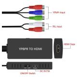 Dingsun Component to HDMI Converter, YPbPr/RGB+R/L to HDMI Converter Adapter, Support 720P/ 1080P for DVD, VSH, Blu-Ray Player, Wii, PS2/PS3, Xbox 360, Gamecube and More (Female)