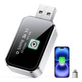 Wireless CarPlay Adapter for iPhone - Plug & Play Apple CarPlay Wireless Adapter with Auto Connection, 5.8GHz WiFi & Bluetooth 5.3, Convert Wired to Wireless CarPlay for iOS 10+ Cars