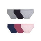 Fruit Of The Loom Womens No Show Seamless Underwear, Amazing Stretch & Panty Lines, Bikini, Nylon - Bikini - 6 Pack - Colors May Vary, 5 US