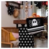 ARKENY Halloween Kitchen Dish Towels Set of 2,Black Ghost Bowknot 18x26 Inch Drying Dishcloth,Farmhouse Home Decoration AD132