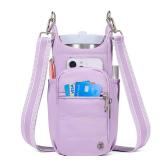 Telena Water Bottle Holder with Strap RFID Crossbody Bags for Women for Walking, Hiking, Cycling Purple