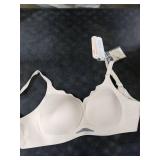 OEAK Womens Wireless Bras Scalloped Push Up Bralettes No Underwire Supportive Tshirt Bra Seamless Comfortable Everyday Bras L Nude