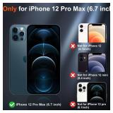 SUPFINE Magnetic for iPhone 12 Pro Max Case (Compatible with MagSafe) (Military Grade Drop Protection) Translucent Matte Shockproof Phone Case,Black