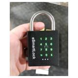 Pothunder Heavy Duty Smart Padlock, Gate Lock Padlock with Key Code and RFID, Outdoor Weatherproof Biometric Digital Lock for Gate, Sheds, Fence, Garage, Locker, Storage Unit