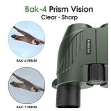 20X25 Compact Binoculars for Adults and Kids,Large Eyepiece Waterproof Binocular Easy Focus Small Binoculars for Bird Watching,Hiking and Concert, Green