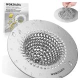 Wokdada Sink Drain Strainer, Reversible No Clog Mesh Kitchen Sink Drain Strainer, 304 Stainless Steel & Rust-Proof/Masterfully Handcrafted, Easy Clean, Dishwasher Safe, Fits Standard Sink Drain