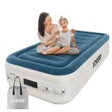 VOSSER Twin Air Mattress with Built-in Pump,Fast & Easy Inflation/Deflation Inflatable Mattress, Foldable Blow Up Mattress with Storage Bag, Inflatable Bed for Home, Camping & Guests