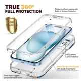 Diaclara Designed for iPhone 15 Plus Case 6.7 Inch, Full Body Rugged Case with Built-in Touch Sensitive Anti-Scratch Screen Protector + Glass Camera Lens Protector for iPhone 15 Plus,Water Blue