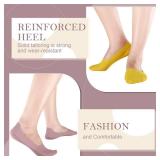 10 Pairs No Show Socks for Women & Men - Low Cut, Liner, Ice Silk, Nonslip, Invisible, Thin Socks (Orange, Yellow, Leather Red, Purple, Gray)