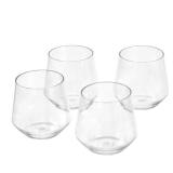 Amazon Basics Tritan Glasses, Dishwasher Safe, BPA-Free Plastic, Stemless Wine, Shatterproof, 14-oz, Clear, Set of 4