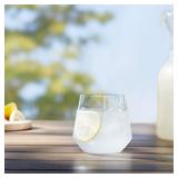 Amazon Basics Tritan Glasses, Dishwasher Safe, BPA-Free Plastic, Stemless Wine, Shatterproof, 14-oz, Clear, Set of 4